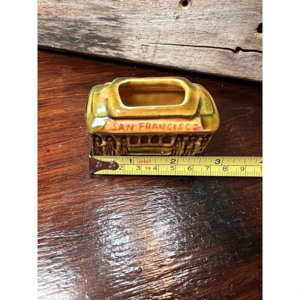 Vintage San Francisco Toothpick Holder Ceramic Trolley Multicolor‎ SNCO Imports